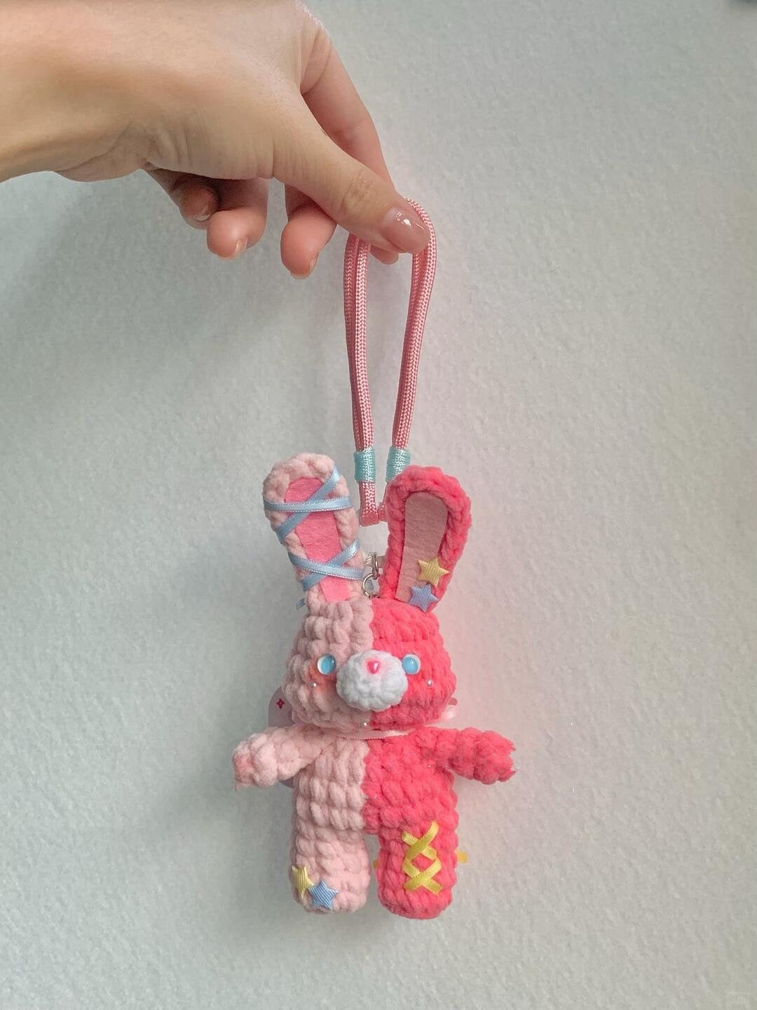 Crochet Amigurumi Pattern | Easter Bunny & Bear Bag Charm Keychain | Velvet Yarn Kawaii Plush PDF