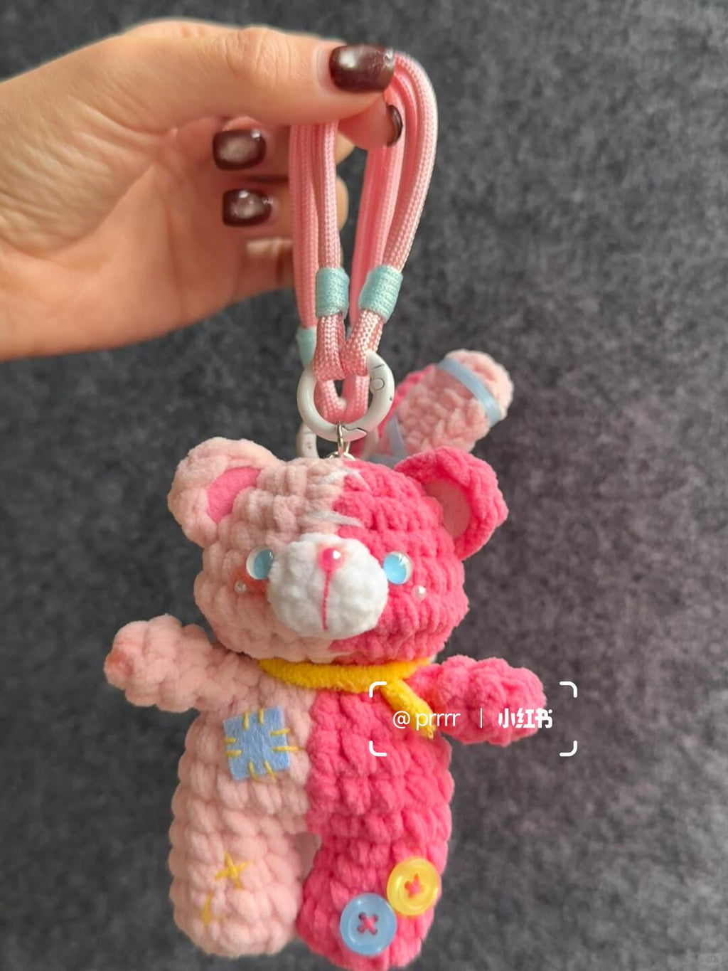 Crochet Amigurumi Pattern | Easter Bunny & Bear Bag Charm Keychain | Velvet Yarn Kawaii Plush PDF