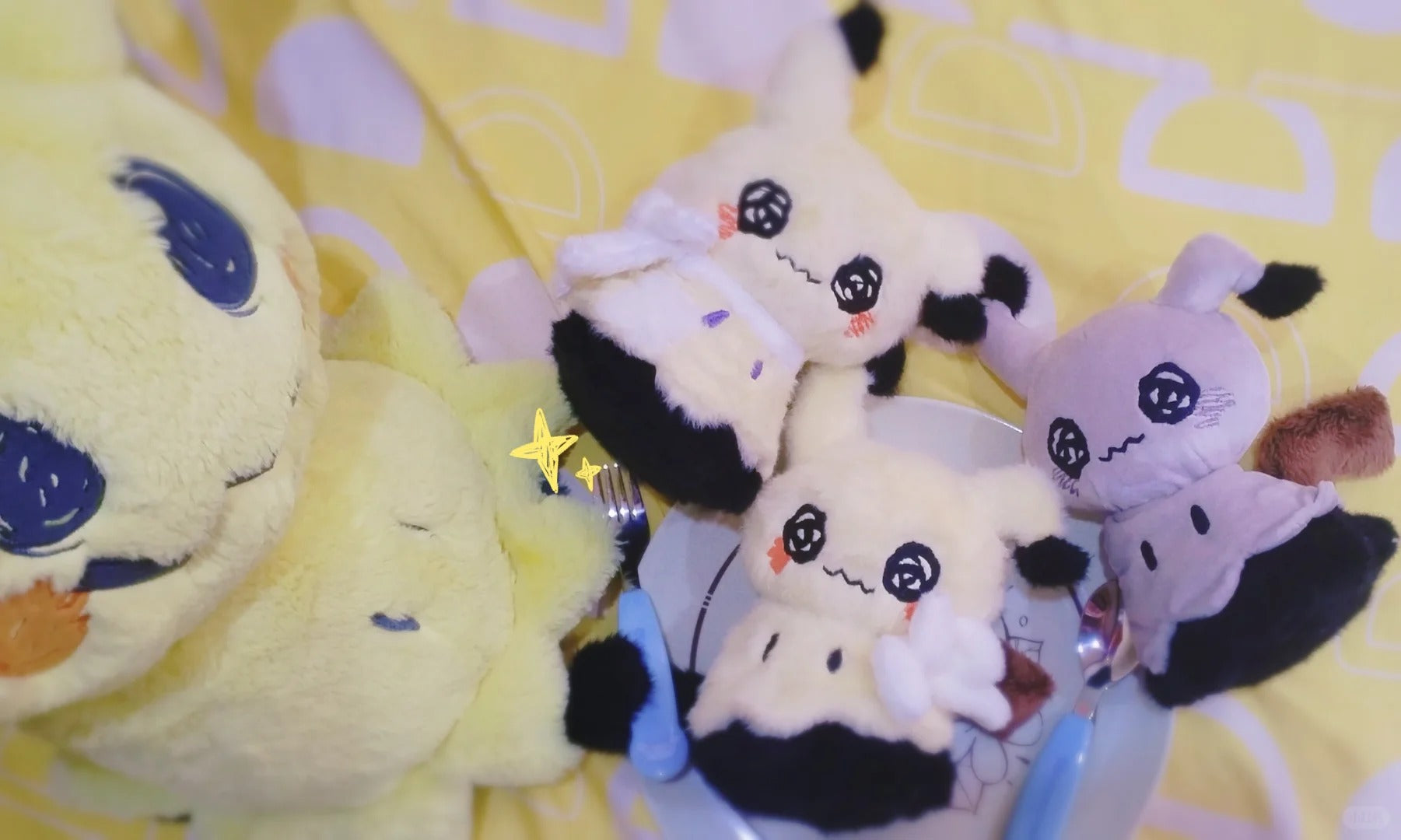 Handmade Mimikyu Plush, Cute Pokemon Plushie, Ghost Pokemon Stuffed Animal, Kawaii Plush Toy Gift for Pokemon Fans