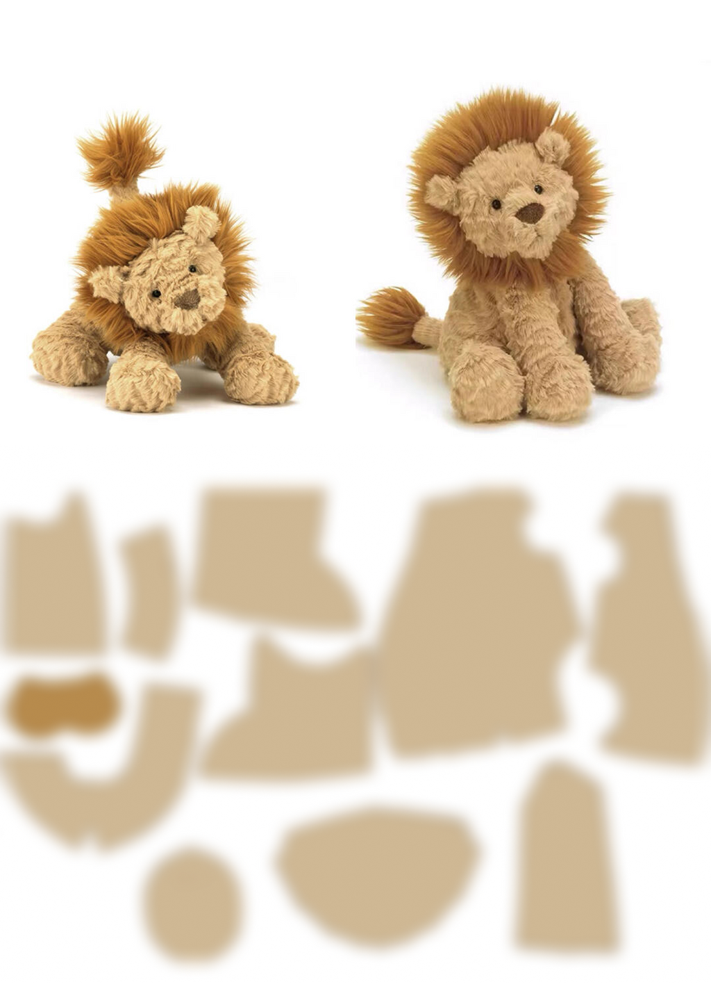 Lion Sewing Pattern PDF, Jellycat Style Fuddlewuddle Lion Plushie, Fluffy Stuffed Animal Softie, Kawaii Gift, Instant Download