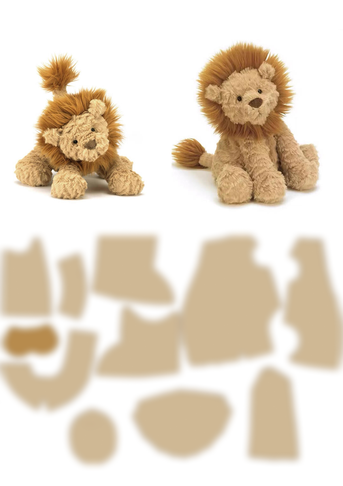 Lion Sewing Pattern PDF, Jellycat Style Fuddlewuddle Lion Plushie, Fluffy Stuffed Animal Softie, Kawaii Gift, Instant Download