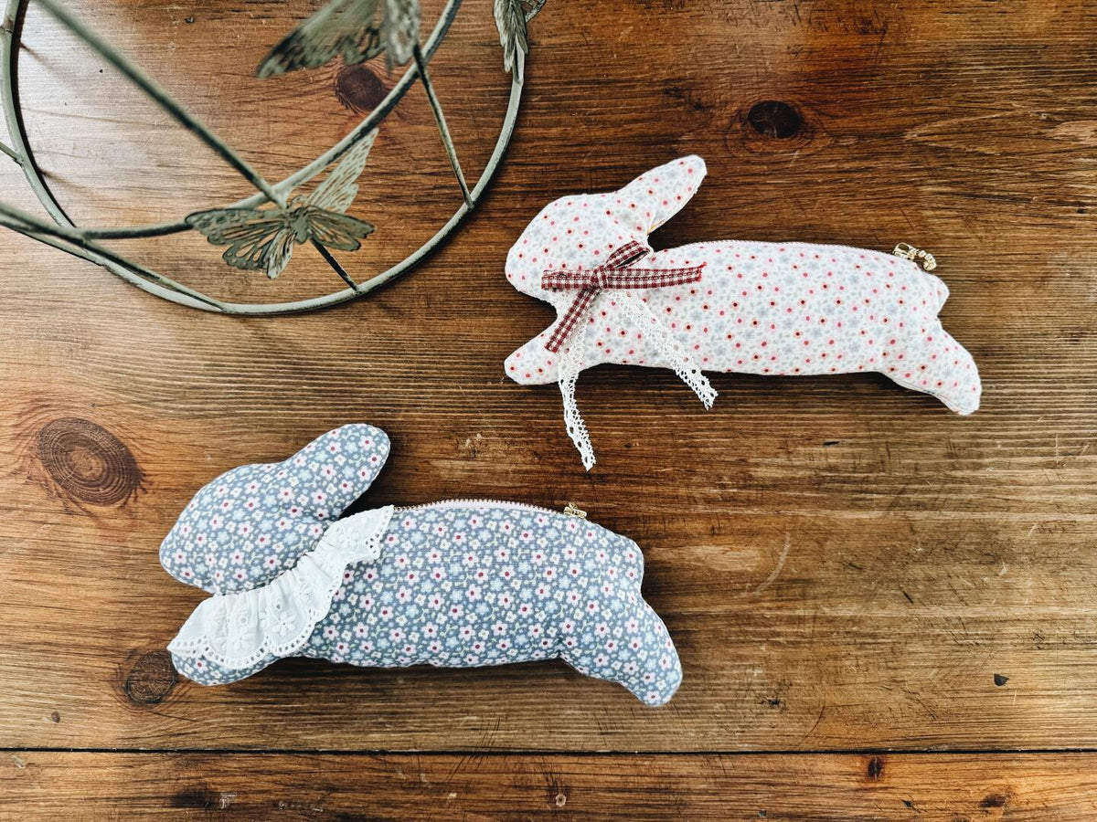 Cat and Bunny Makeup Bag Sewing Pattern | Pencil Case Pouch Sewing Pattern