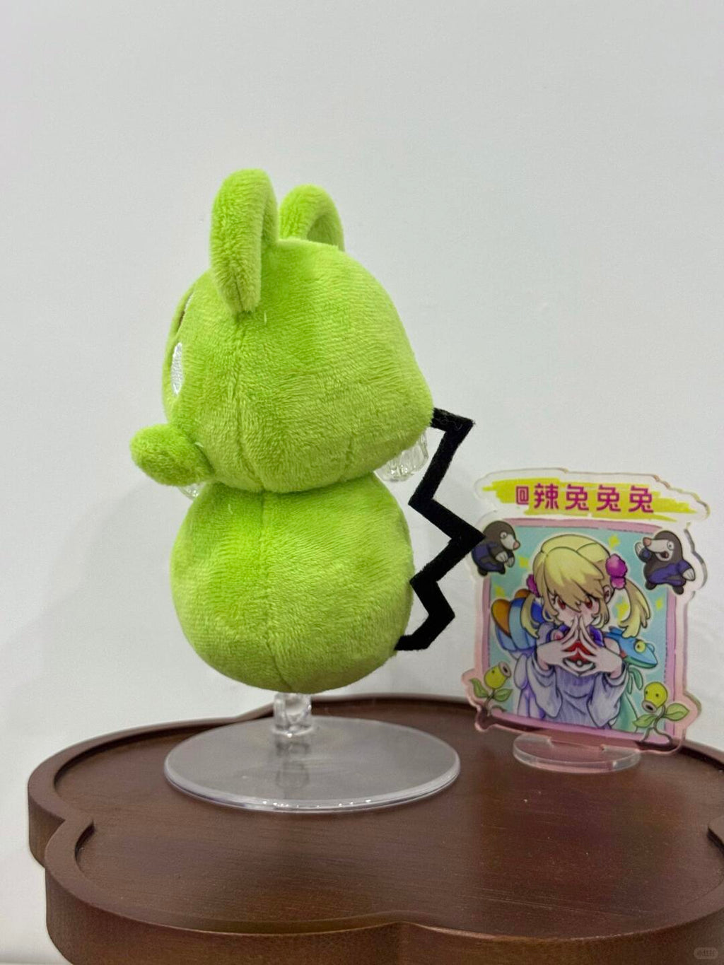 Marill plush sewing project displayed with soft fabric, embroidered cheeks and oversized ears