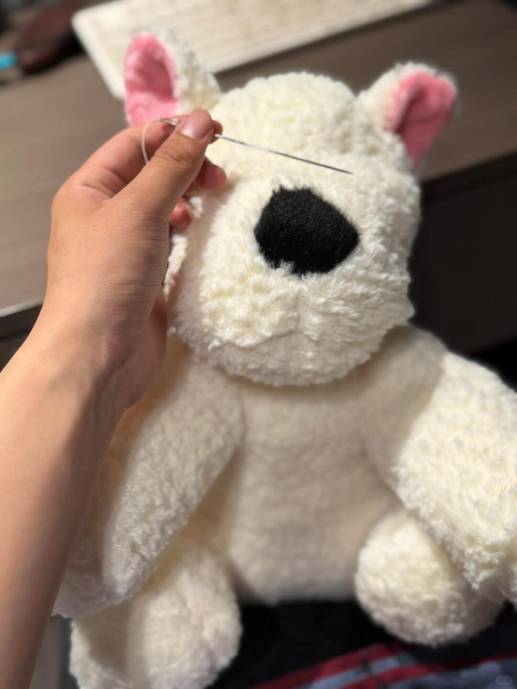 Soft Scottie dog stuffed toy created using a printable plush sewing pattern
