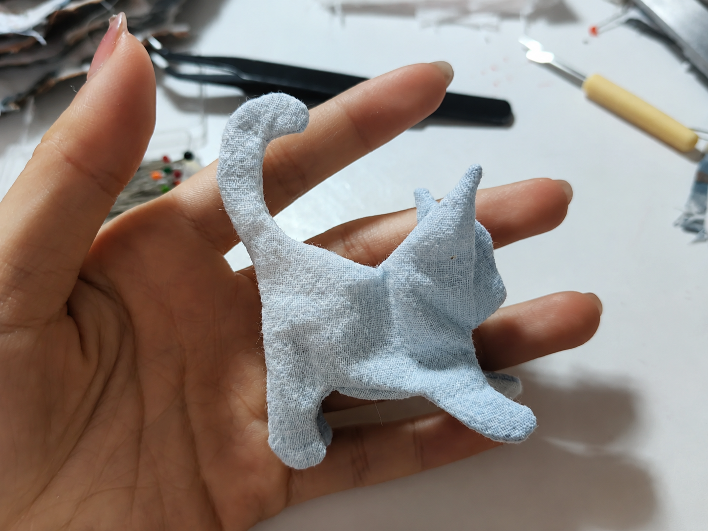 Cat Sewing Pattern PDF Stuffed Plush Cat Tutoria Beginner DIY Soft Toy 2 Size Instant Download