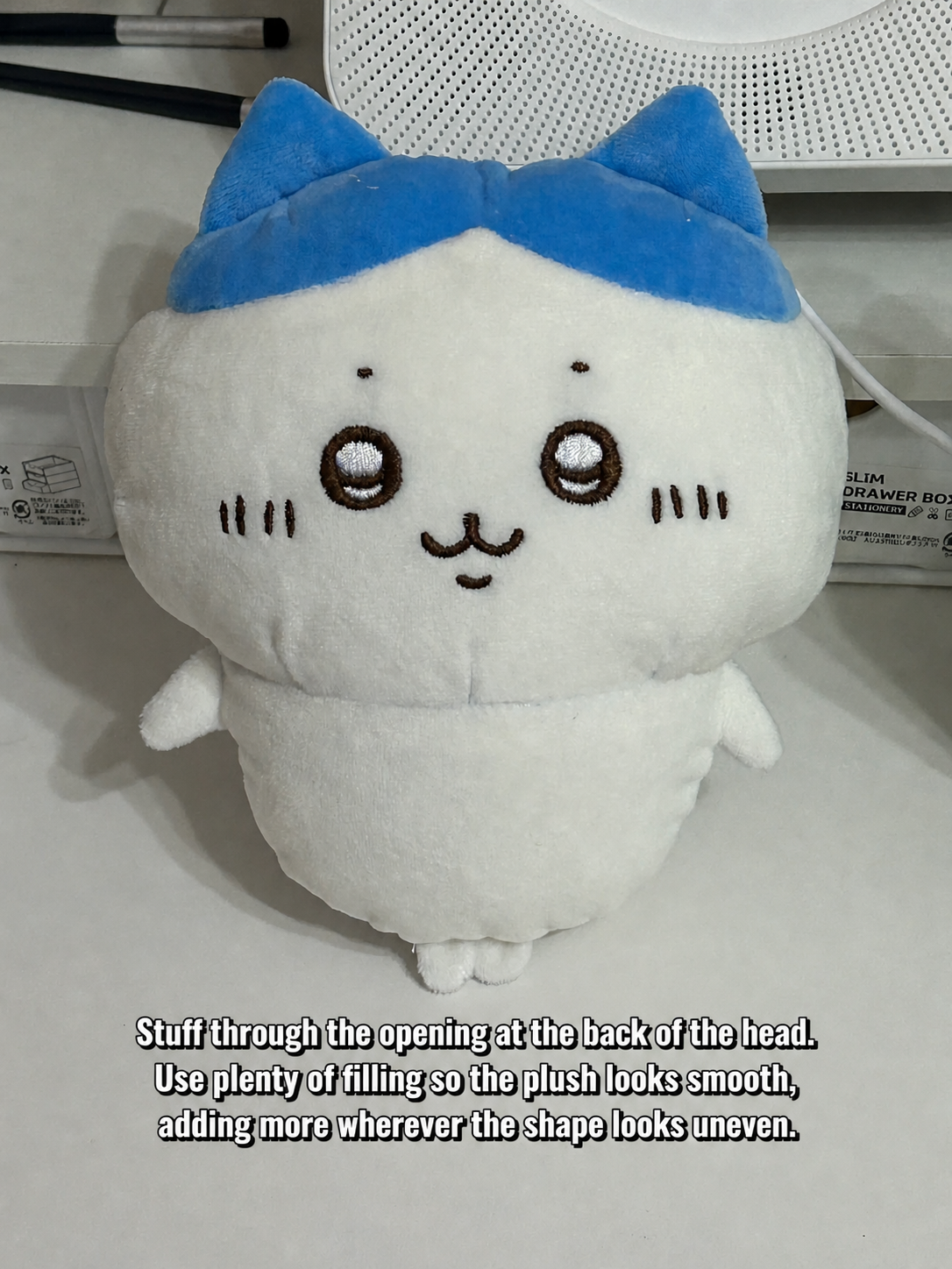 Hachiware plush stuffing instructions for a smooth finish