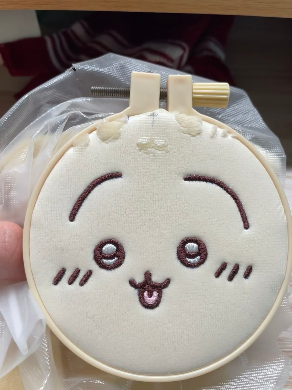 Chiikawa Usagi bunny plush face embroidery detail