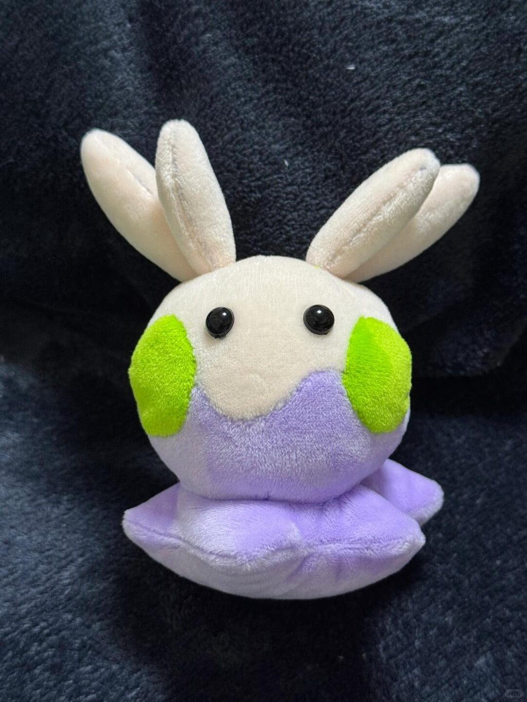 Goomy plush sewing pattern front view in cream and lavender