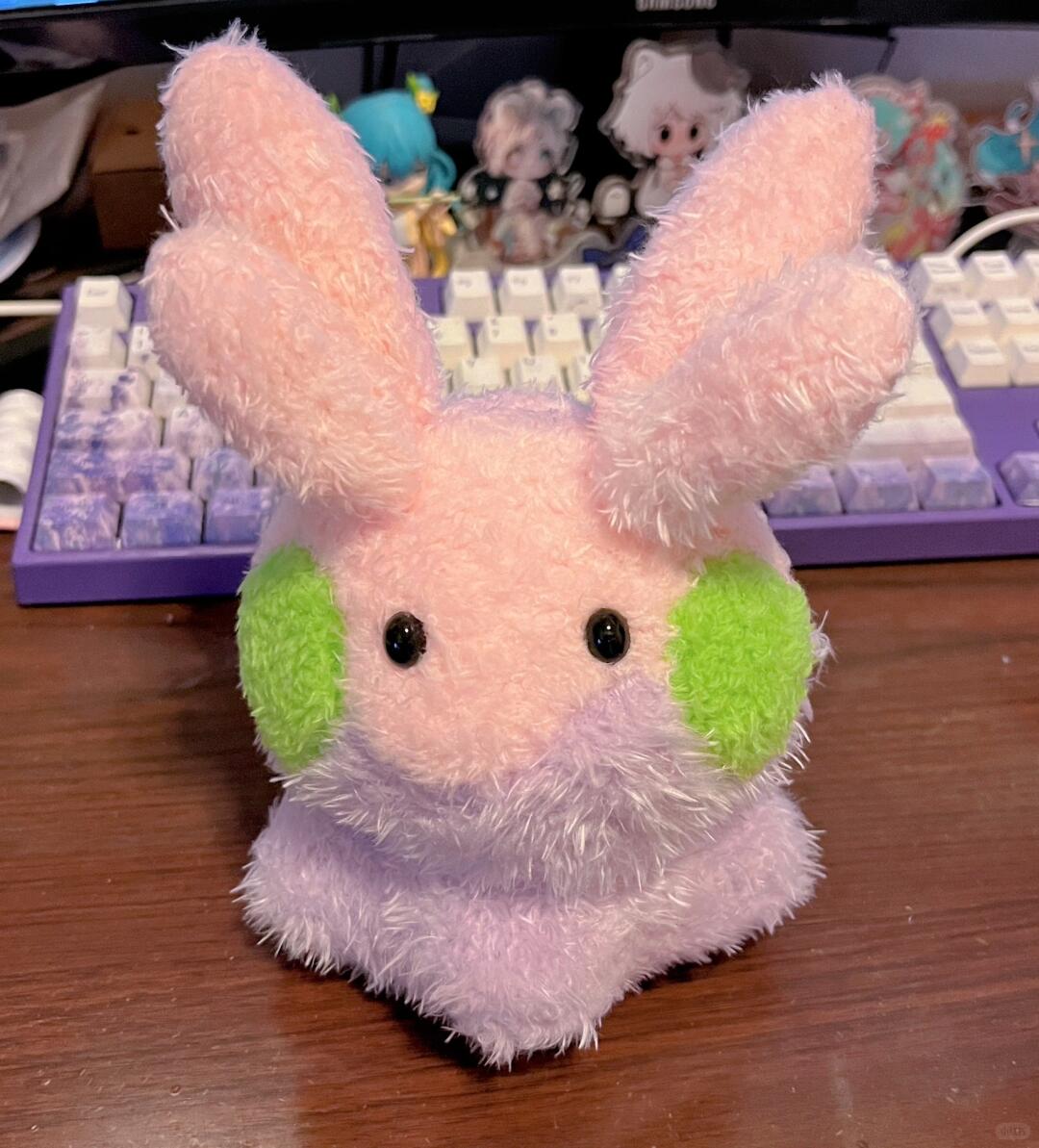 Pink and lavender Goomy plush handmade finished project