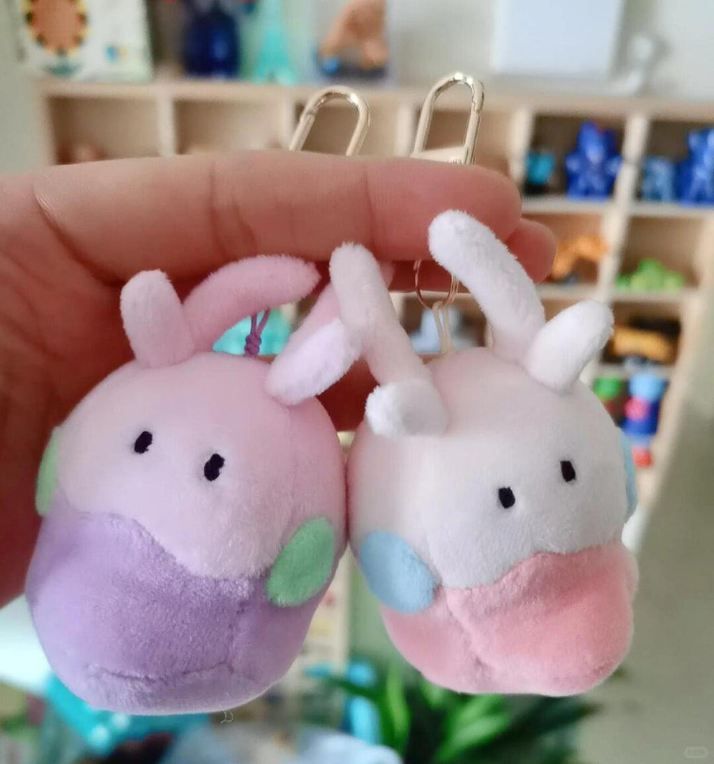 Mini Goomy plush keychain handmade from sewing pattern