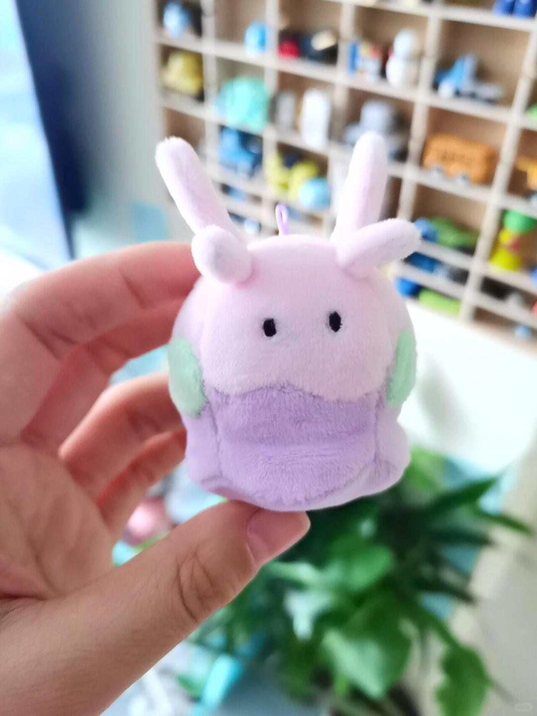 Three mini Goomy plush sewing pattern color variations