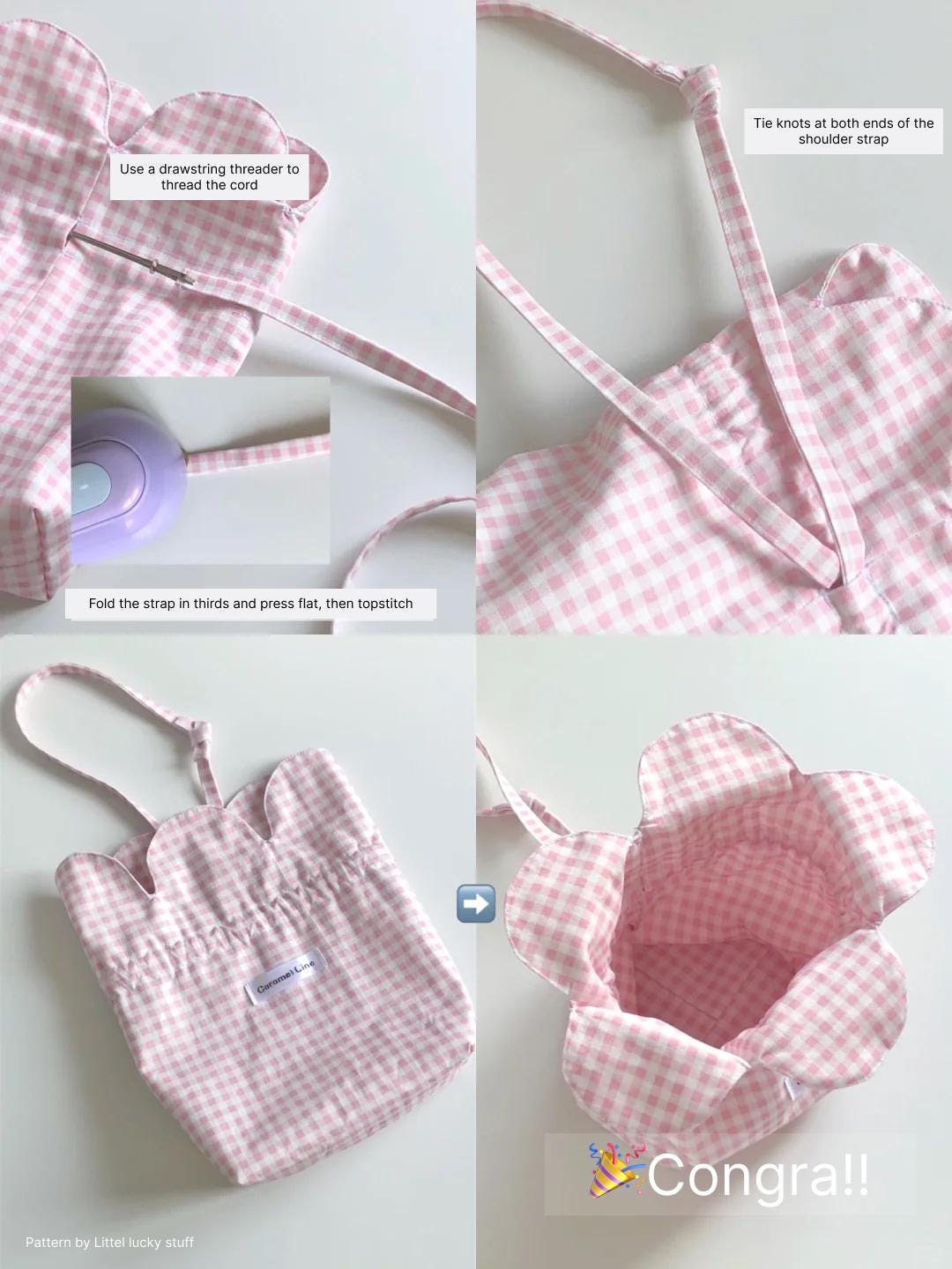 Flower Drawstring Bag Sewing Pattern, Petal Purse Pattern, Unique Crossbody Bag Pattern, Floral Shoulder Bag PDF, DIY Bag Pattern, Tutorial