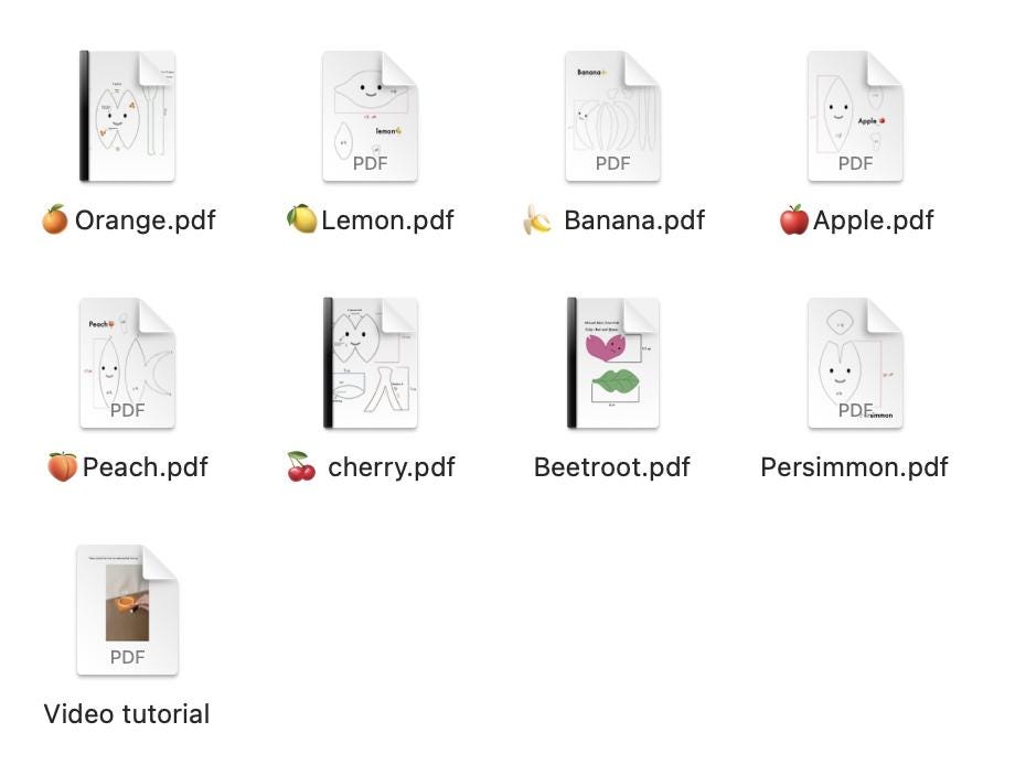 8 Stuffed Fruits Sewing Patterns bundle | PDF sewing patterns with tutorial | fluffy toys | Pincushions | Softies | Jelly Cat Sewing Pattern