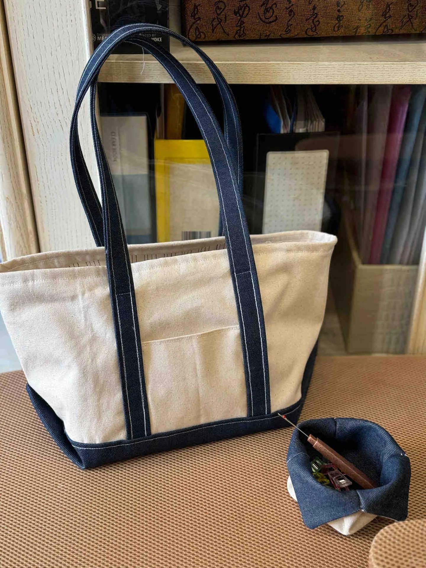 Large Canvas Beach Boat Tote Bag Sewing Pattern Easy Beach Bag Pattern with Step by Step Video Tutorial Grocery Bag Sewing Pattern PDF