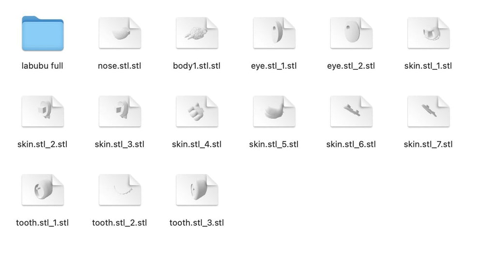 Standing Labubu 3D Model STL File, Labubu Bagcharm Keychain STL OBJ