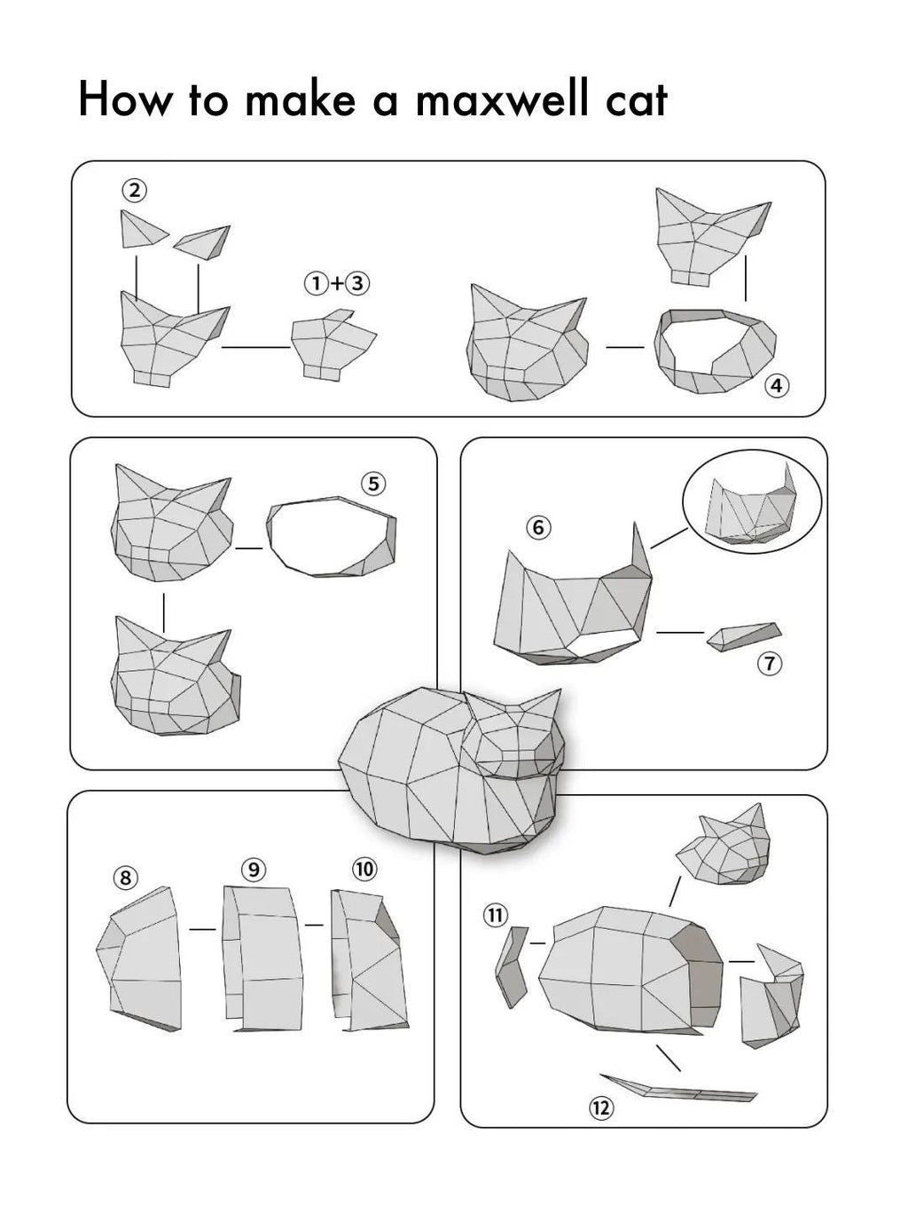 8 funny meme cat paper craft PDF Template, maxwell cat, happy cat, banana cat, apple cat, 8 printable paper craft bundle, memes, A4, DIY