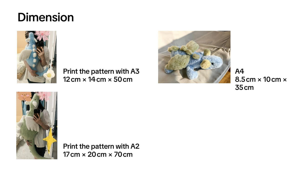 Stuffed Dragon PDF Sewing Pattern Sky Dragon Sewing Patterns Stuffed Toys Softies Baby Dragon Plushie Pattern DIY