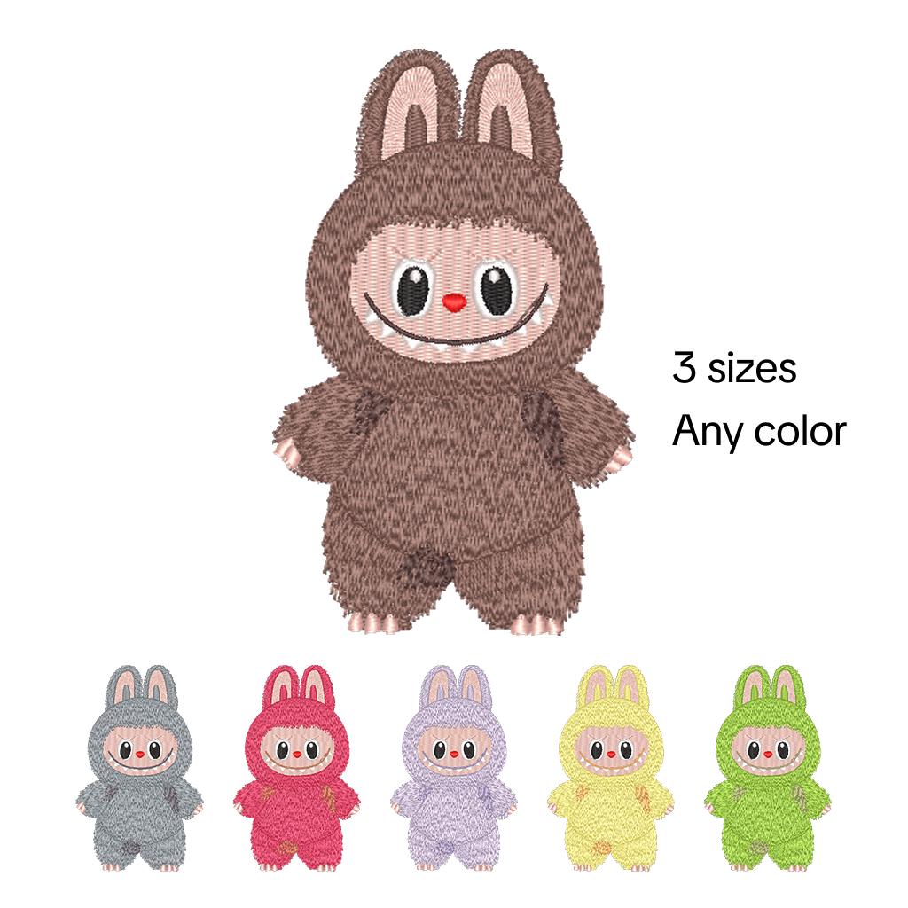 Labubu Embroidery Pattern Machine Files Embroidery Design PES DST VP3 Files DIY T-shirt Design