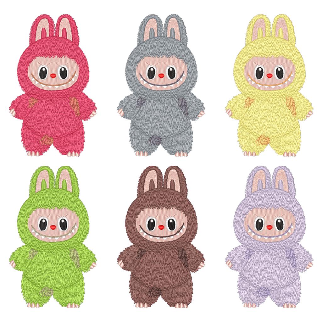 Labubu Embroidery Pattern Machine Files Embroidery Design PES DST VP3 Files DIY T-shirt Design