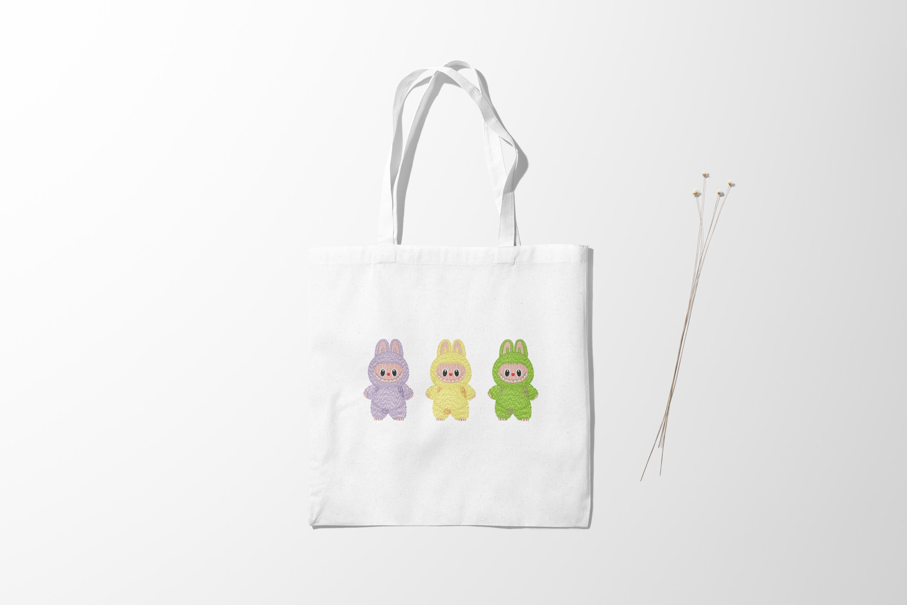 Labubu Embroidery Pattern Machine Files Embroidery Design PES DST VP3 Files DIY T-shirt Design