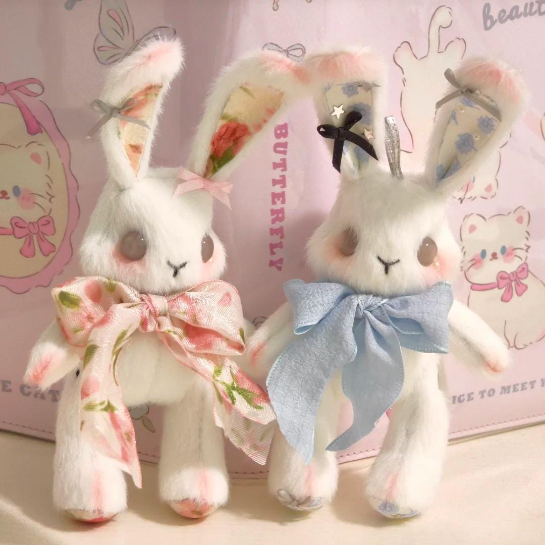 Spooky Bunny Sewing Pattern + 3h Video Tutorial, Stuffed Rabbit Sewing Patterns, Stuffed Bunny Soft Toy Pattern Bag Charm Halloween Gift