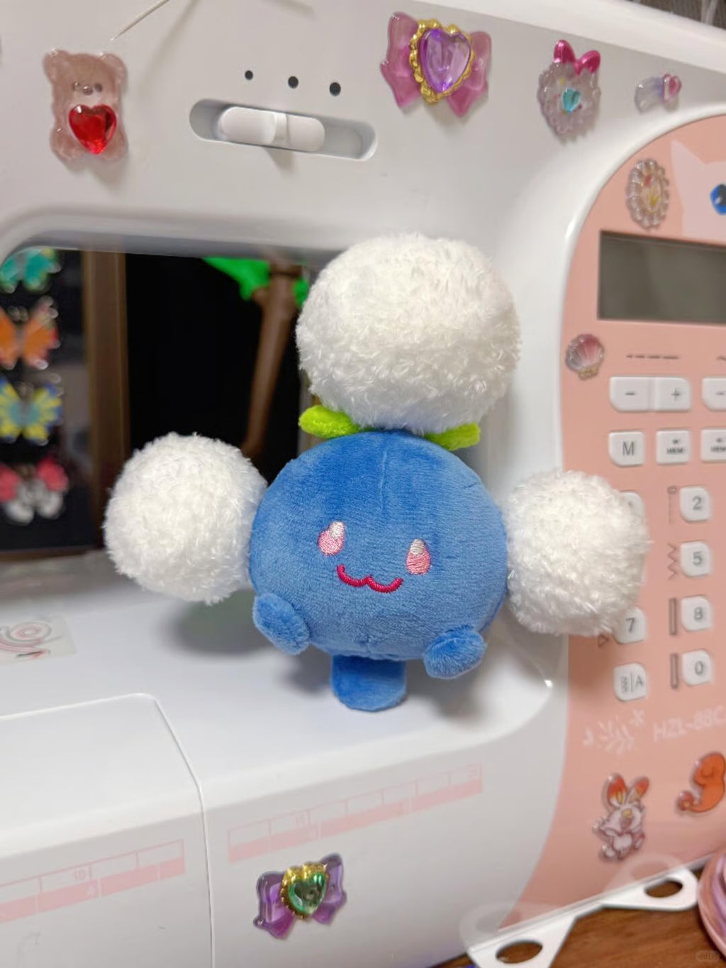 Finished Jumpluff plush made with soft minky and fluffy white fabric
