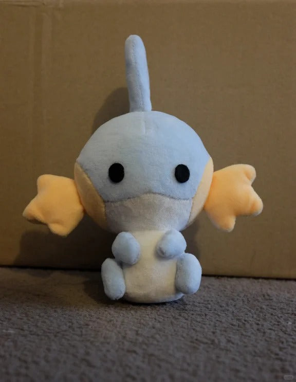 Mudkip plushie sewing pattern finished plush front view – Pokémon pattern PDF