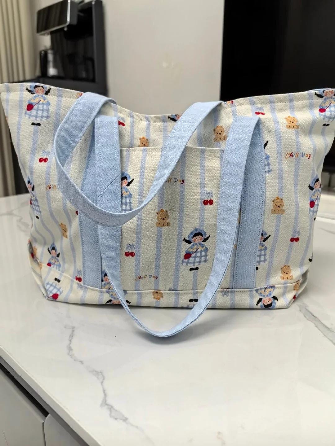 Large Canvas Beach Boat Tote Bag Sewing Pattern Easy Beach Bag Pattern with Step by Step Video Tutorial Grocery Bag Sewing Pattern PDF