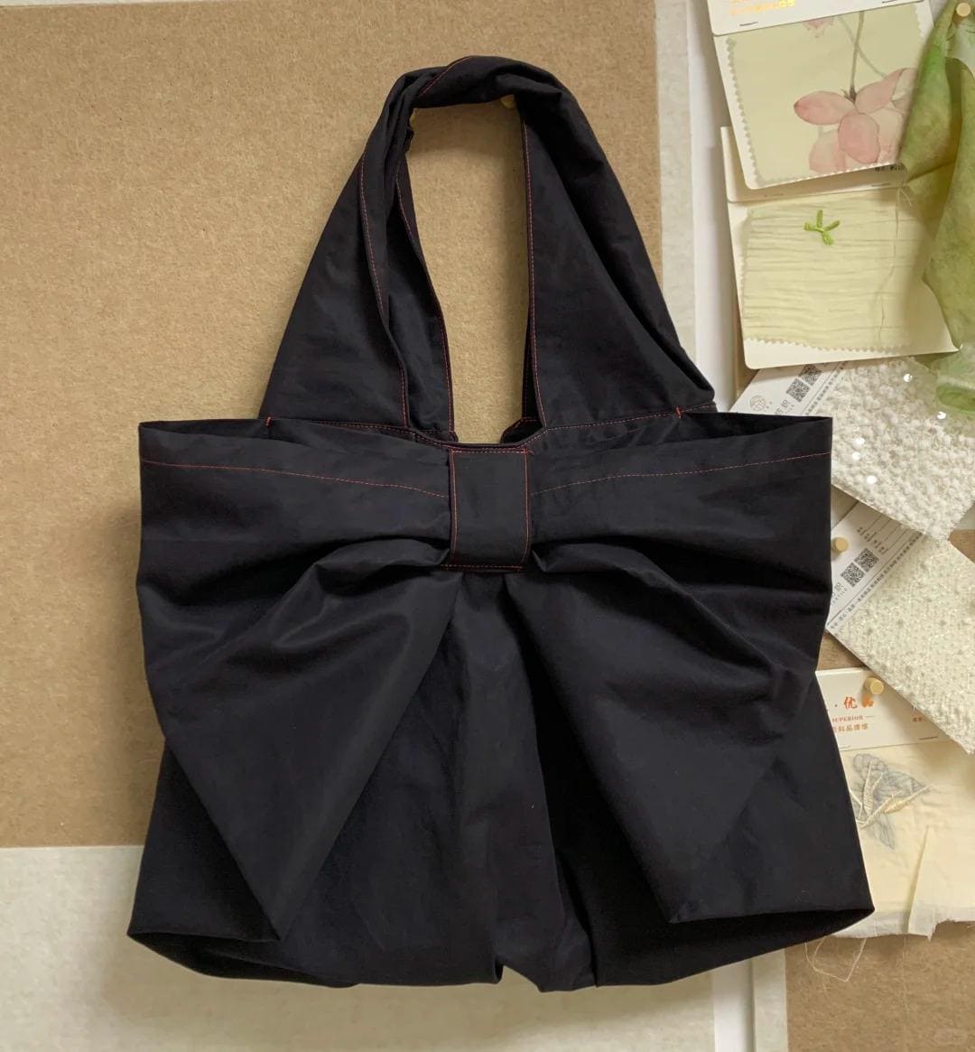 Bow Tie Tote Bag Sewing Pattern Easy Beach Bag Pattern with Step by Step Video Tutorial Grocery Hand Bag Sewing Pattern PDF