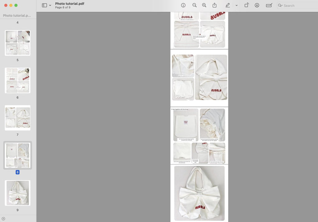 Bow Tie Tote Bag Sewing Pattern Easy Beach Bag Pattern with Step by Step Video Tutorial Grocery Hand Bag Sewing Pattern PDF