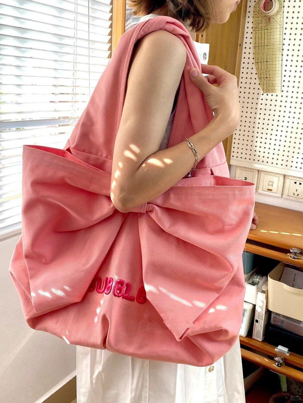 Bow Tie Tote Bag Sewing Pattern Easy Beach Bag Pattern with Step by Step Video Tutorial Grocery Hand Bag Sewing Pattern PDF