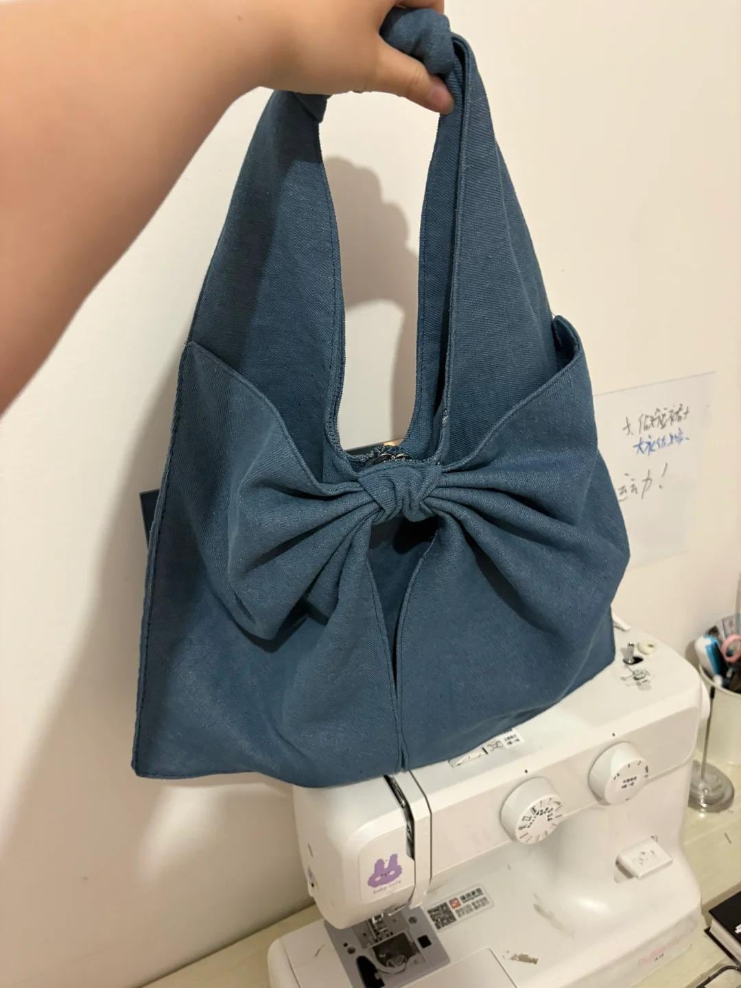 Bow Tie Tote Bag Sewing Pattern Easy Beach Bag Pattern with Step by Step Video Tutorial Grocery Hand Bag Sewing Pattern PDF