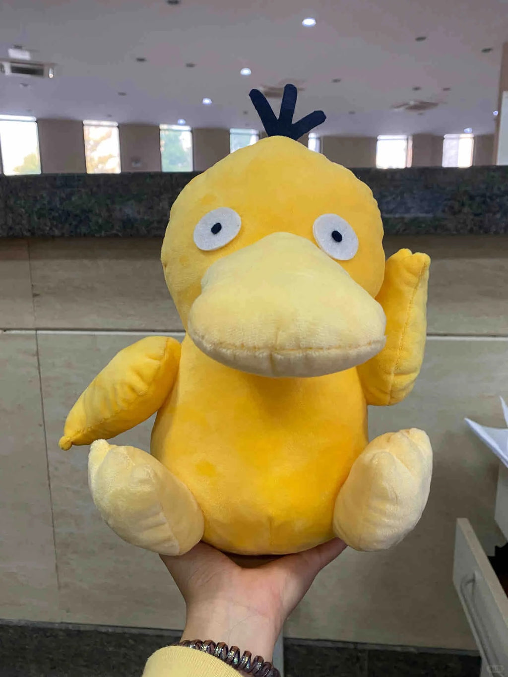 Large yellow Psyduck plush handmade with soft fabric
